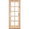 Krosswood Doors 32 in. x 80 in. Classic French Alder 10-Lite Clear Low-E Glass Right-Hand Unfinished Wood Exterior Prehung Front Door