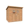 Leisure Season 8 ft. x 6 ft. Nordic Spruce Wooden Heavy-Duty Lean-To Storage Shed with Double Doors and Modern Pent Roof (48 sq. ft.)