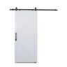 Pinecroft Montana 42 in. x 84 in. White PVC Vinyl H/K Style Sliding Barn Door with Hardware Kit - Door Assembly Required