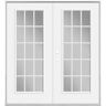 Masonite 72 in. x 80 in. Steel Prehung Right-Hand Inswing 15-Lite Clear Glass Primed Steel Patio Door Vinyl Frame, no Brickmold