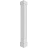 Ekena Millwork 9-5/8 in. x 9 ft. Premium Square Non-Tapered Raised Panel PVC Column Wrap Kit, Mission Capital and Base