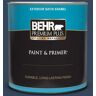 BEHR PREMIUM PLUS 1 qt. #MQ5-54 Compass Blue Satin Enamel Exterior Paint & Primer