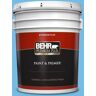 BEHR PREMIUM PLUS 5 gal. #550B-4 Costa Rica Blue Flat Exterior Paint & Primer