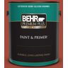 BEHR PREMIUM PLUS 1 gal. #200D-7 Rodeo Red Semi-Gloss Enamel Exterior Paint & Primer