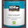 BEHR PREMIUM PLUS 1 gal. #MQ1-43 Piano Brown Satin Enamel Low Odor Interior Paint & Primer