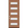 Steves & Sons Regency 36 in. x 96 in. 5L Modern Opaque Glass LHOS Autumn Wheat Stained Fiberglass Prehung Front Door