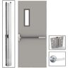 LIF Industries, Inc 36 in. x 84 in. Gray Flush Exit with 5x20 VL Right-Hand Fireproof Steel Commercial Door with Knockdown Frame