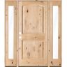 Krosswood Doors 60 in. x 80 in. Rustic Alder Clear Low-E Unfinished Wood Right-Hand Inswing Prehung Front Door/Double Full Sidelites