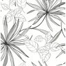 NextWall Grayscale Spider Plants Botanical Peel and Stick Wallpaper 30.75 sq. ft