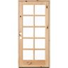 Krosswood Doors 36 in. x 80 in. Classic French Alder 10-Lite Clear Low-E Right-Hand Inswing Unfinished Wood Exterior Prehung Front Door
