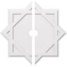 Ekena Millwork 1 in. P X 21 in. C X 38 in. OD X 4 in. ID Axel Architectural Grade PVC Contemporary Ceiling Medallion, Two Piece