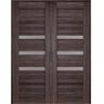 Belldinni Rita 64 in.x 84 in. Both Active 3-Lite Gray Oak Wood Composite Double Prehung Interior Door