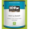 BEHR PREMIUM PLUS 1 gal. #410B-6 Crisp Green Satin Enamel Low Odor Interior Paint & Primer