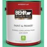 BEHR PREMIUM PLUS 1 gal. #470B-4 Intense Jade Flat Low Odor Interior Paint & Primer