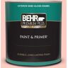 BEHR PREMIUM PLUS 1 qt. #170A-2 Strawberry Mousse Semi-Gloss Enamel Exterior Paint & Primer