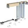 CALHOME Soft Close and Open 24 in. to 36 in. x 80 in. Aluminum Upright Universal Pocket Door Frame for 2 in. x 4 in. Stud Wal