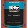 BEHR PREMIUM PLUS 1 gal. #MQ4-35 Torch Red Satin Enamel Exterior Paint & Primer