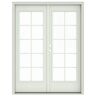 JELD-WEN 60 in. x 80 in. Right-Hand/Inswing Low-E 10 Lite Primed Fiberglass Double Prehung Patio Door with Brickmould