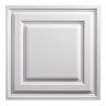 GENESIS 2 ft. x 2 ft. Icon Relief Lay In Vinyl White Ceiling Tile Panel (Case of 12)