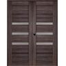 Belldinni Rita 36 in. x 80 in. Right Hand Active 3-Lite Frosted Glass Gray Oak Finished Wood Composite Double Prehung French Door