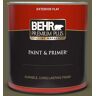 BEHR PREMIUM PLUS 1 qt. #PPU9-01 Alligator Skin Flat Exterior Paint & Primer