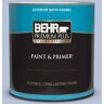 BEHR PREMIUM PLUS 1 qt. #610C-3 Virginia Blue Satin Enamel Exterior Paint & Primer