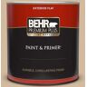 BEHR PREMIUM PLUS 1 qt. #S280-3 Practical Tan Flat Exterior Paint & Primer