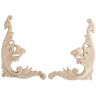 American Pro Decor 9 in. x 6-3/4 in. x 1/2 in. Unfinished Hand Carved North American Solid Hard Maple Wood Onlay Acanthus Wood Scroll