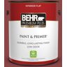 BEHR PREMIUM PLUS 1 gal. #PPU1-10 Forbidden Red Flat Low Odor Interior Paint & Primer