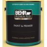 BEHR PREMIUM PLUS 1 gal. #P320-4 Pineapple Crush Semi-Gloss Enamel Exterior Paint & Primer