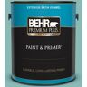 BEHR PREMIUM PLUS 1 gal. #T14-1 Ocean Liner Satin Enamel Exterior Paint & Primer