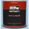 BEHR PREMIUM PLUS 1 qt. #540C-3 Sea Rover Flat Exterior Paint & Primer