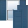 Ekena Millwork 12 in. x 25 in. PVC Horizontal Slat Framed Modern Style Fixed Mount Board and Batten Shutters Pair in Sojourn Blue