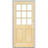 JELD-WEN 30 in. x 80 in. 9 Lite Unfinished Wood Prehung Right-Hand Outswing Entry Door w/Primed Rot Resistant Jamb