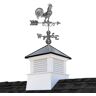 Good Directions Manchester18 in. x 18 in. x 49 in. H Vinyl Square Cupola with Black Aluminum Roof and Zinc Aluminum Rooster Weathervane