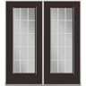 Masonite 72 in. x 80 in. Willow Wood Fiberglass Prehung Right-Hand Inswing GBG 15-Lite Clear Glass Patio Door without Brickmold