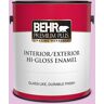 BEHR PREMIUM PLUS 1 gal. #P110-2 Girl Talk Hi-Gloss Enamel Interior/Exterior Paint