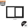 Ply Gem 59.5 in. x 47.5 in. Select Series Left Hand Horizontal Sliding Vinyl Black Window with White Int, HPSC Glass and Screen