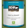 BEHR PREMIUM PLUS 1 gal. #M350-7 Healing Plant Satin Enamel Low Odor Interior Paint & Primer