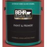 BEHR PREMIUM PLUS 1 gal. #BIC-48 Fortune Red Semi-Gloss Enamel Exterior Paint & Primer