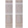 14 in. x 42 in. Traditional Wood Board and Batten Shutters Pair in Whitewash