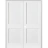 Krosswood Doors 64 in. x 80 in. Craftsman Shaker 2-Panel Right Handed MDF Solid Core Primed Wood Double Prehung Interior French Door