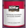 BEHR PREMIUM PLUS 1 gal. #S-G-680 Raspberry Mousse Hi-Gloss Enamel Interior/Exterior Paint