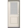 JELD-WEN 36 in. x 80 in. Left-Hand/Inswing 1/2 Lite Streamed Ripple Glass Primed Steel Prehung Front Door