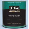 BEHR PREMIUM PLUS 1 qt. #570A-3 Pacific Panorama Semi-Gloss Enamel Exterior Paint & Primer