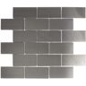 ABOLOS Modern Design Silver Brick Mosaic 2 in. x 4 in. Stainless Steel Backsplash Wall Tile (14 sq. ft./Case)