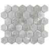 Merola Tile Flo 2 in. Hex Grey 11-1/8 in. x 12-5/8 in. Porcelain Mosaic Tile (10.0 sq. ft./Case)