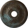 Ekena Millwork 1-1/2" x 18" x 18" Polyurethane Bailey Ceiling Medallion, Hand-Painted Bronze Blue Patina