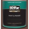 BEHR PREMIUM PLUS 1 qt. #BNC-32 Maximum Mocha Semi-Gloss Enamel Exterior Paint & Primer