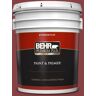 BEHR PREMIUM PLUS 5 gal. #BIC-34 Winning Red Flat Exterior Paint & Primer